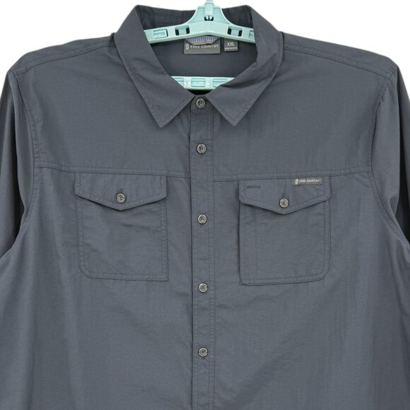 NWT Free Country Men's Expedition Moisture Wicking Storm Gray Nylon Shirt Sz XXL - Picture 3 of 12
